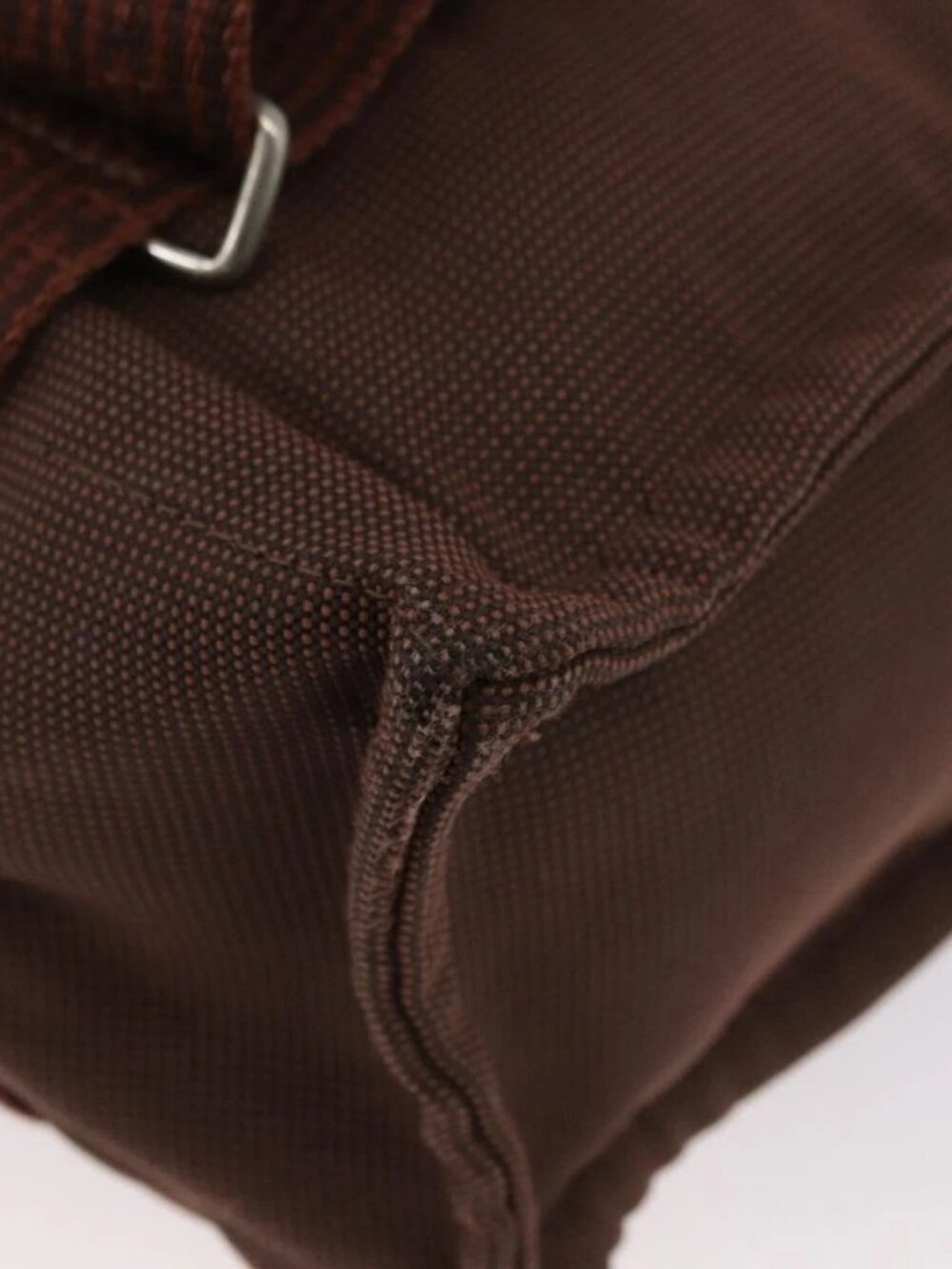 HERMES Her Line Sac A Dos Backpack Canvas Brown Silver Auth ARZ289 - Picture 15 of 16